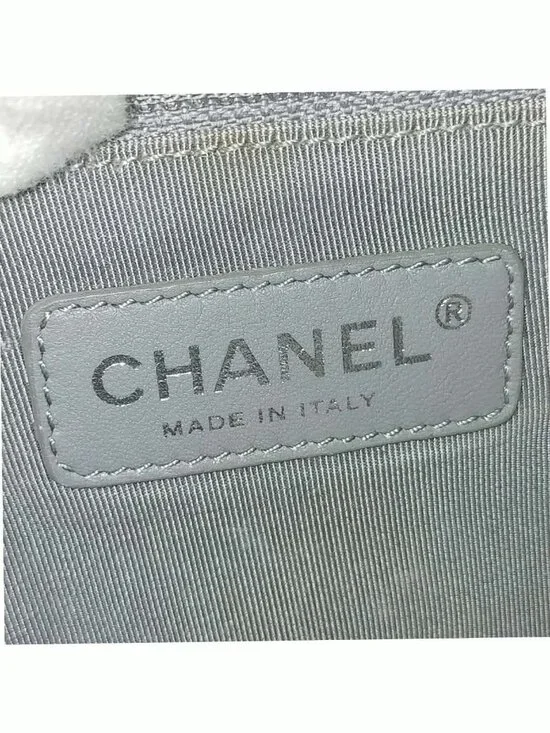 Authentic Chanel Boy Bag Mint Green Quilted Leather Flap Silver Chain CC Logo - Picture 15 of 16